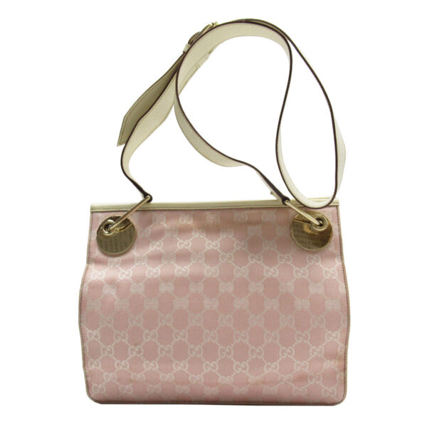 g3607a Gucci GG Canvas Crossbody Shoulder Bag Pink White