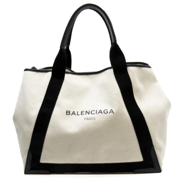 g3640i Balenciaga Canvas Tote Bag Black White