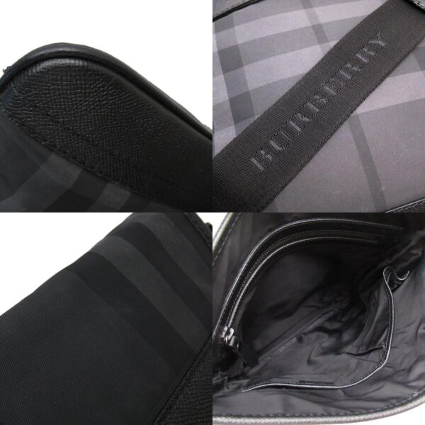 g3799a 4 c Burberry Nylon Leather Crossbody Shoulder Bag Black