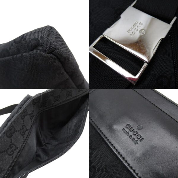 g3802a 4 c Gucci GG Canvas Waist Pouch Black