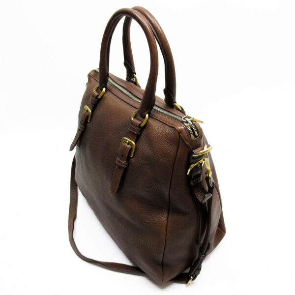 g4012a 1 Prada Leather Shoulder Bag Brown