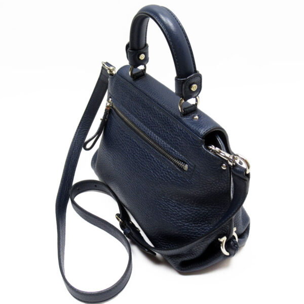 g4098a 1 Salvatore Ferragamo Gancini Leather Shoulder Bag Navy