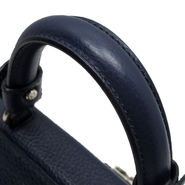 g4098a 2 Salvatore Ferragamo Gancini Leather Shoulder Bag Navy