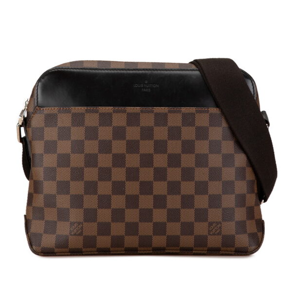 gbftpt3y309qmn3g 1 Louis Vuitton Damier Jake Messenger PM Shoulder Bag Brown Black