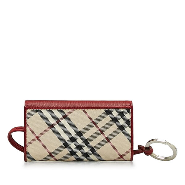 gfj74kqxy1zstj6f 3 Burberry Nova Check Quadruple Key Case Red Beige