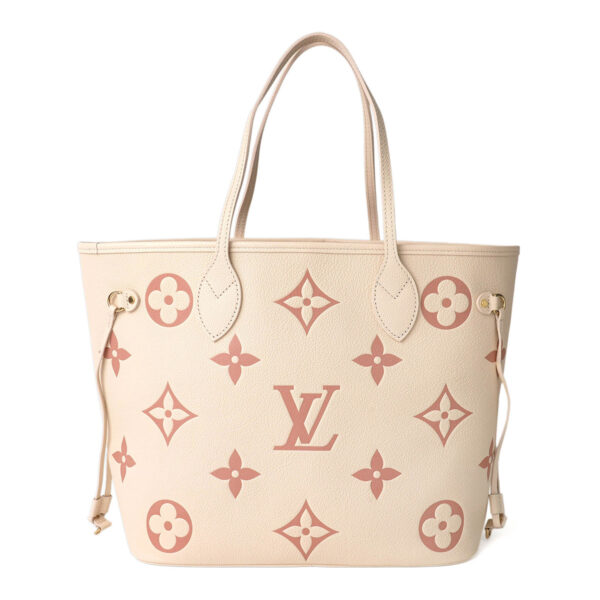 glvm21579 2 Louis Vuitton Neverfull MM Tote Bag Monogram Empreinte Beige Pink