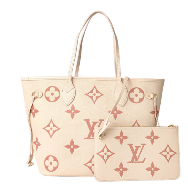 glvm21579 8 Louis Vuitton Neverfull MM Tote Bag Monogram Empreinte Beige Pink