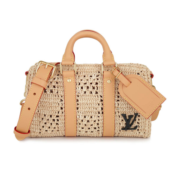 glvm25010 1 Louis Vuitton Shoulder Bag Raffia Keepall Bandouliere 25 Beige