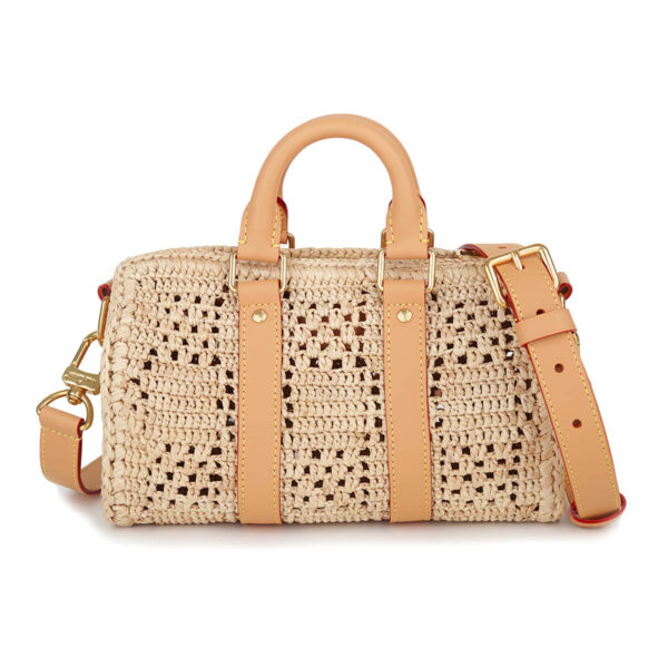 glvm25010 2 Louis Vuitton Shoulder Bag Raffia Keepall Bandouliere 25 Beige