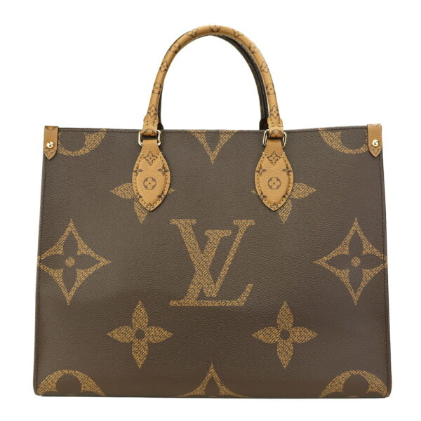 glvm45321 o11 Louis Vuitton On the Go MM Tote Bag Giant Monogram Brown