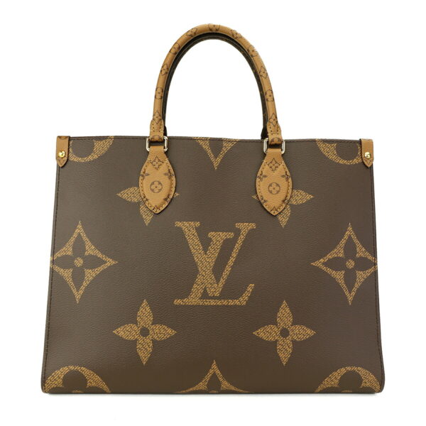 glvm45321 o41 Louis Vuitton On the Go MM Tote Bag Giant Monogram Brown