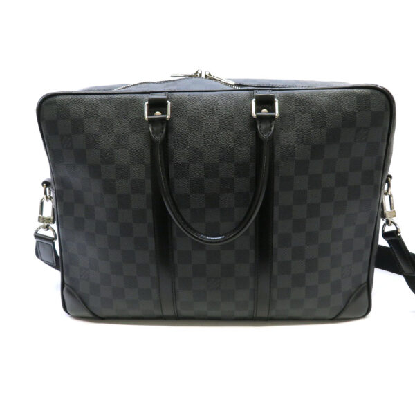 h2007010 2 Louis Vuitton Porte de Cumin Voyage GM Business Bag Damier Graphite Black