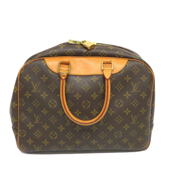 h21 8016 2 Louis Vuitton Deauville Bowling Vanity Bag Monogram Canvas Brown