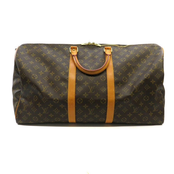 h2100848 2 Louis Vuitton Keepall Bandouliere 55 Bag Monogram Canvas Brown