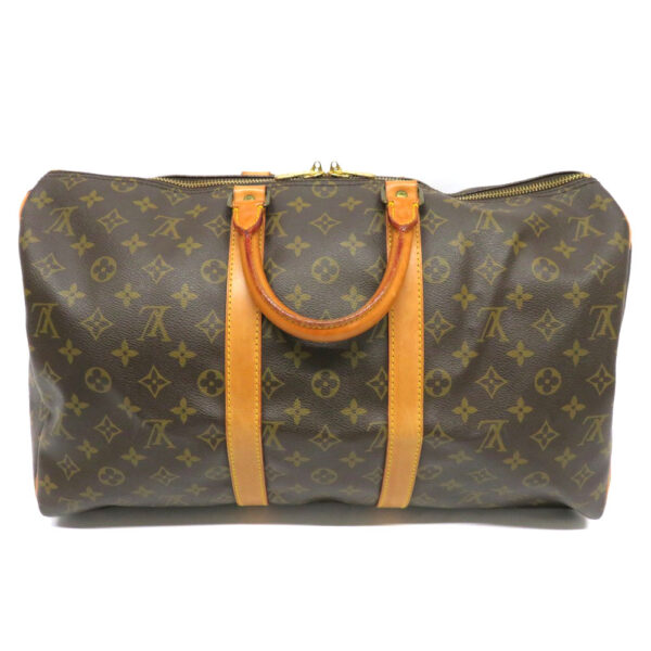 h2104237 2 Louis Vuitton Keepall 45 Bag Monogram Canvas Brown