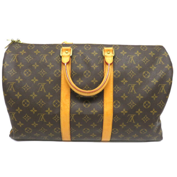 h2104377 2 Louis Vuitton Keepall 45 Bag Monogram Canvas Brown