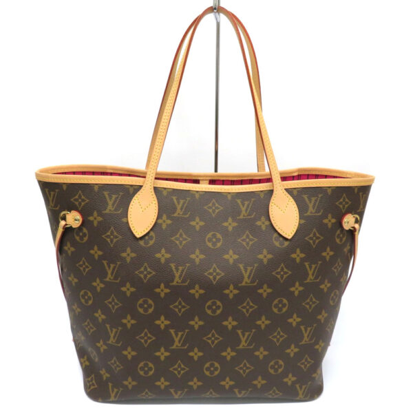 h2104494 1 Louis Vuitton Neverfull MM Tote Bag Monogram Canvas Brown Pink