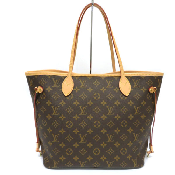 h2104494 2 Louis Vuitton Neverfull MM Tote Bag Monogram Canvas Brown Pink