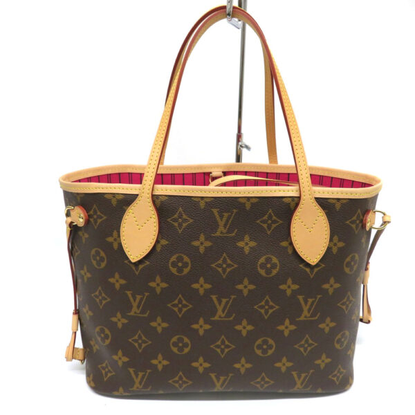 h2104663 2 Louis Vuitton Neverfull PM Tote Bag Monogram Canvas Brown Pink