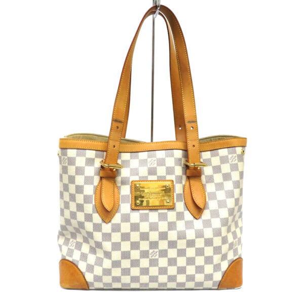 h2104880 2 Louis Vuitton Hampstead MM Damier Azur Tote Bag