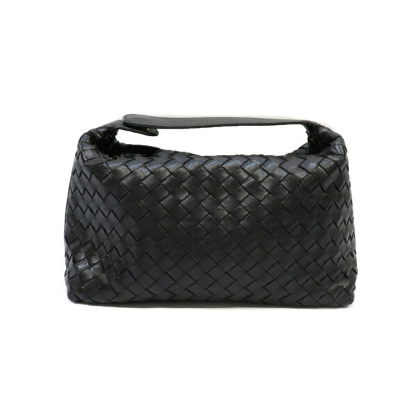 h21050080 Bottega Veneta Pouch Intrecciato Leather Black