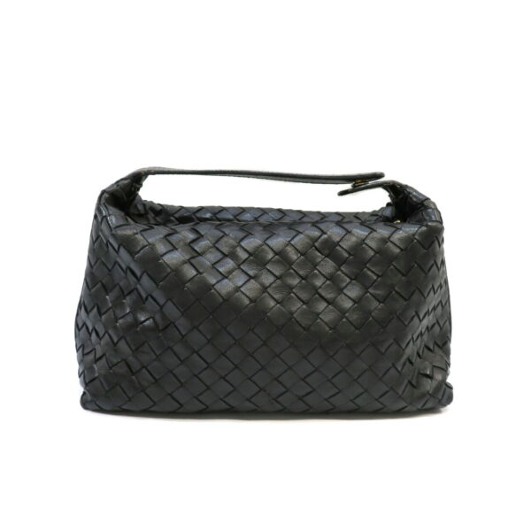 h210500802 Bottega Veneta Pouch Intrecciato Leather Black