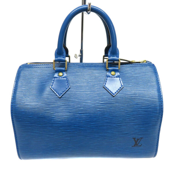 h2107687 1 Louis Vuitton Speedy 25 Epi Handbag Toledo Blue