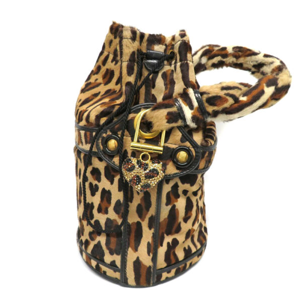 h2202266 2 Fendi Drawstring Bag Haraco Leather Leopard Pattern