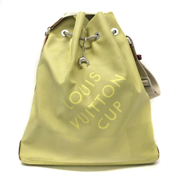 h2202800 1 Louis Vuitton Volunteer Lime Green Damier Jean Drawstring Bag