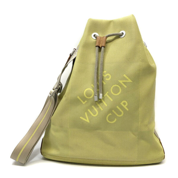 h2202800 3 Louis Vuitton Volunteer Lime Green Damier Jean Drawstring Bag