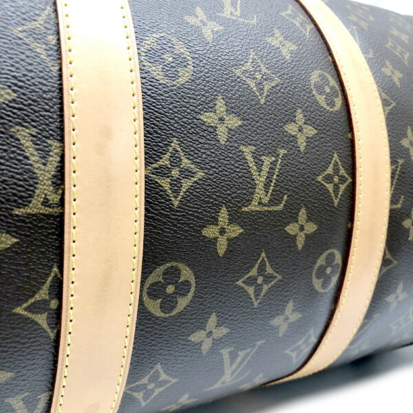 h2203265 13 Louis Vuitton Keepall Bandouliere 55 Monogram Bag Brown