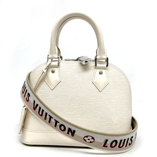 h2203382 1 Louis Vuitton Alma BB Epi Leather Handbag White