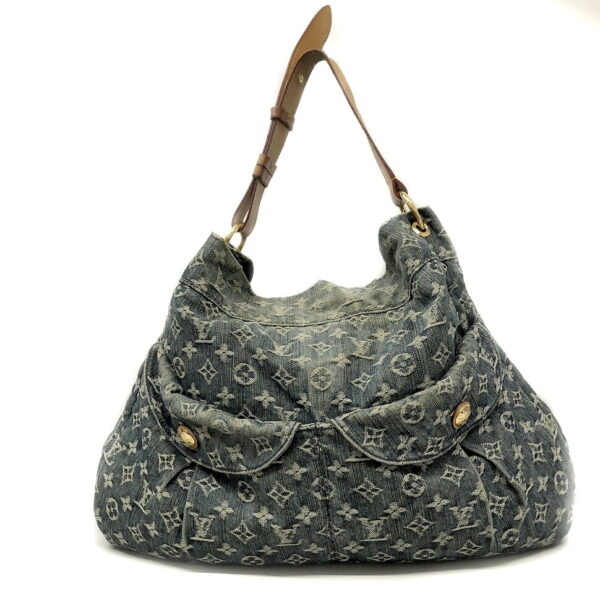 h2205001 1 Louis Vuitton Daily GM Monogram Denim Handbag Navy