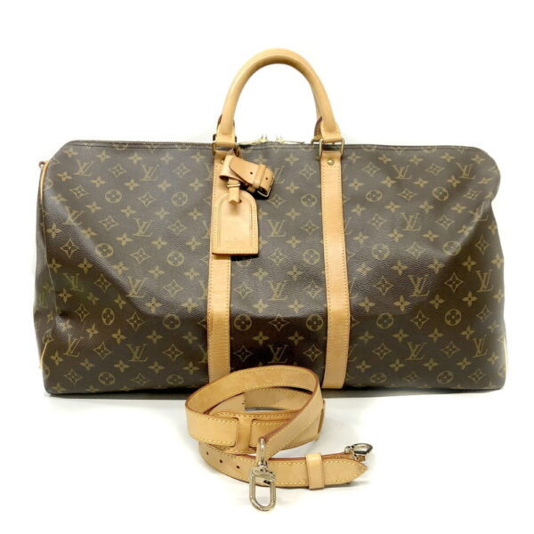 h2205594 1 Louis Vuitton Keepall Bandouliere 55 Monogram Bag Brown