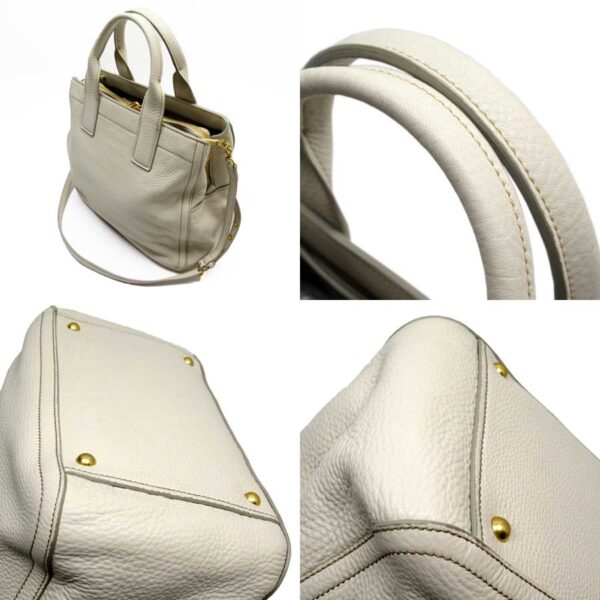 h23133 1 Miu Miu Handbag Crossbody Shoulder Bag 2Way Bag Leather Ivory