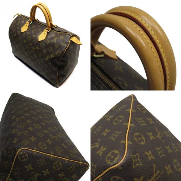 h24024a 1 Louis Vuitton Speedy 35 Monogram Canvas Bag Brown