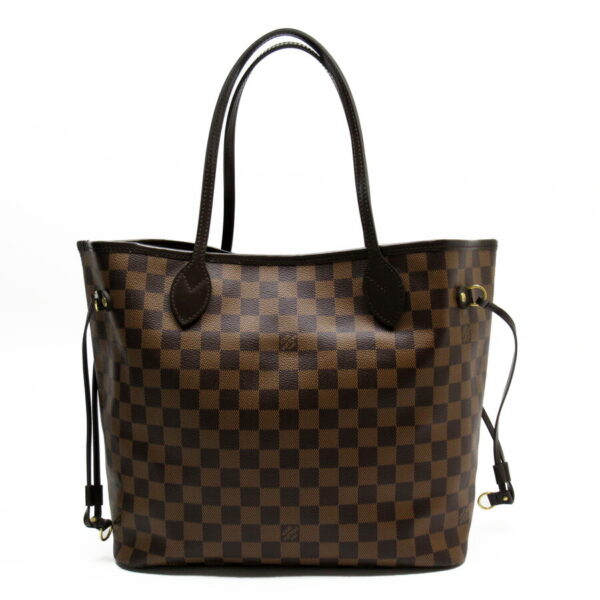 h24038a Louis Vuitton Neverfull MM Damier Ebene Tote Bag Brown