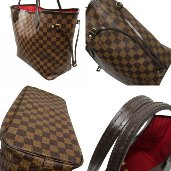 h24038a 1 Louis Vuitton Neverfull MM Damier Ebene Tote Bag Brown