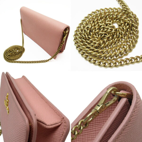 h24247d 1 Prada Leather Crossbody Shoulder Wallet Pink