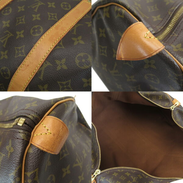 h24284b 2 Louis Vuitton Keepall 55 Monogram Canvas Bag Brown