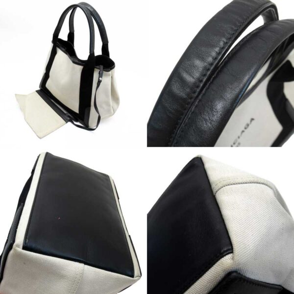 h24324a 1 Balenciaga Canvas Leather Tote Bag White Black