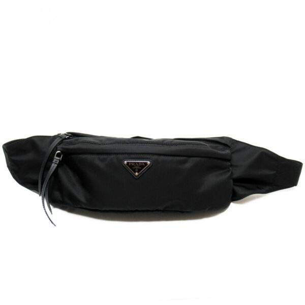 h24401e Prada Triangle Nylon Waist Pouch Black