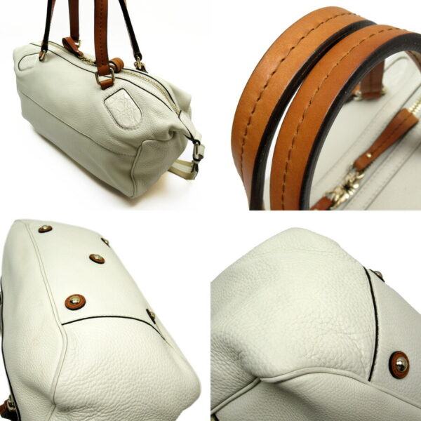 h24671a 1 Gucci 2Way Shoulder Bag Leather Bag White Camel