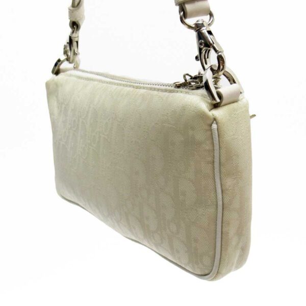 h24740e 2 Christian Dior Trotter Mini Handbag Nylon Ivory