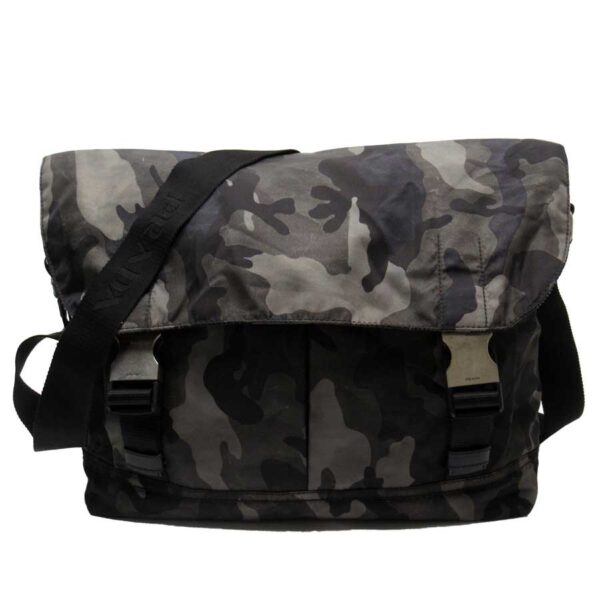 h24741a Prada Camouflage Nylon Messenger Bag Khaki Black