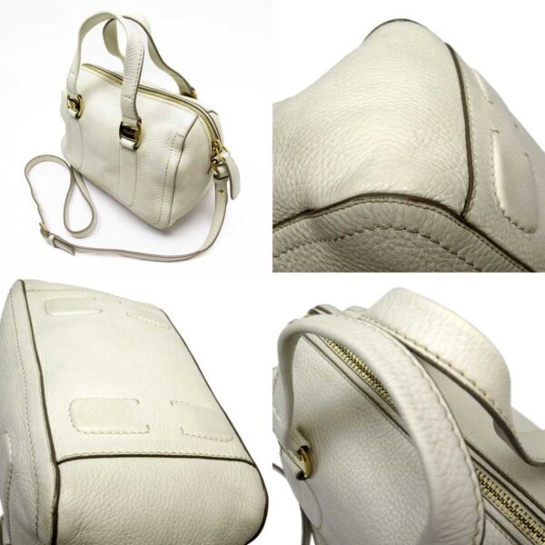 h24746d 1 Salvatore Ferragamo Vara Leather 2Way Bag White