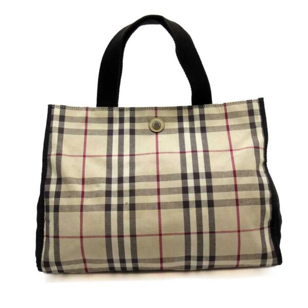 h24802a Burberry Nova Check Canvas Tote Bag Beige Black