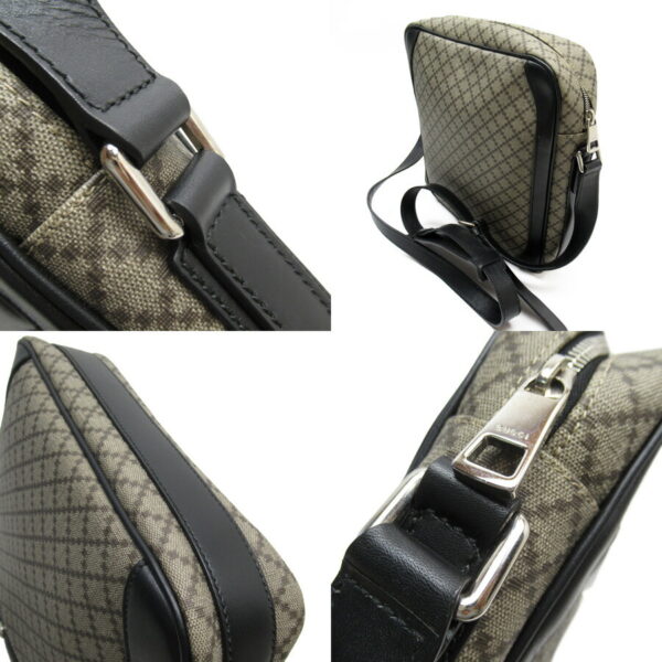 h24860a 1 Gucci Diamante Crossbody Shoulder Bag Leather Bag Beige Black