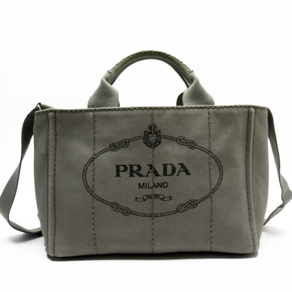 h24868d Prada Canvas 2Way Bag Gray