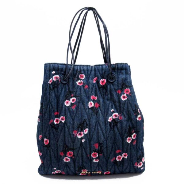 h24889a Miu Miu Shoulder Bag Canvas Navy